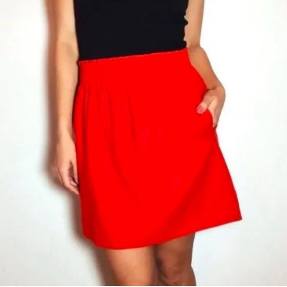 J. Crew Red Paperbag Crinkle City Skirt - Picture 5 of 6